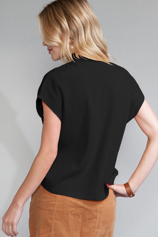 Black Short Sleeve Top