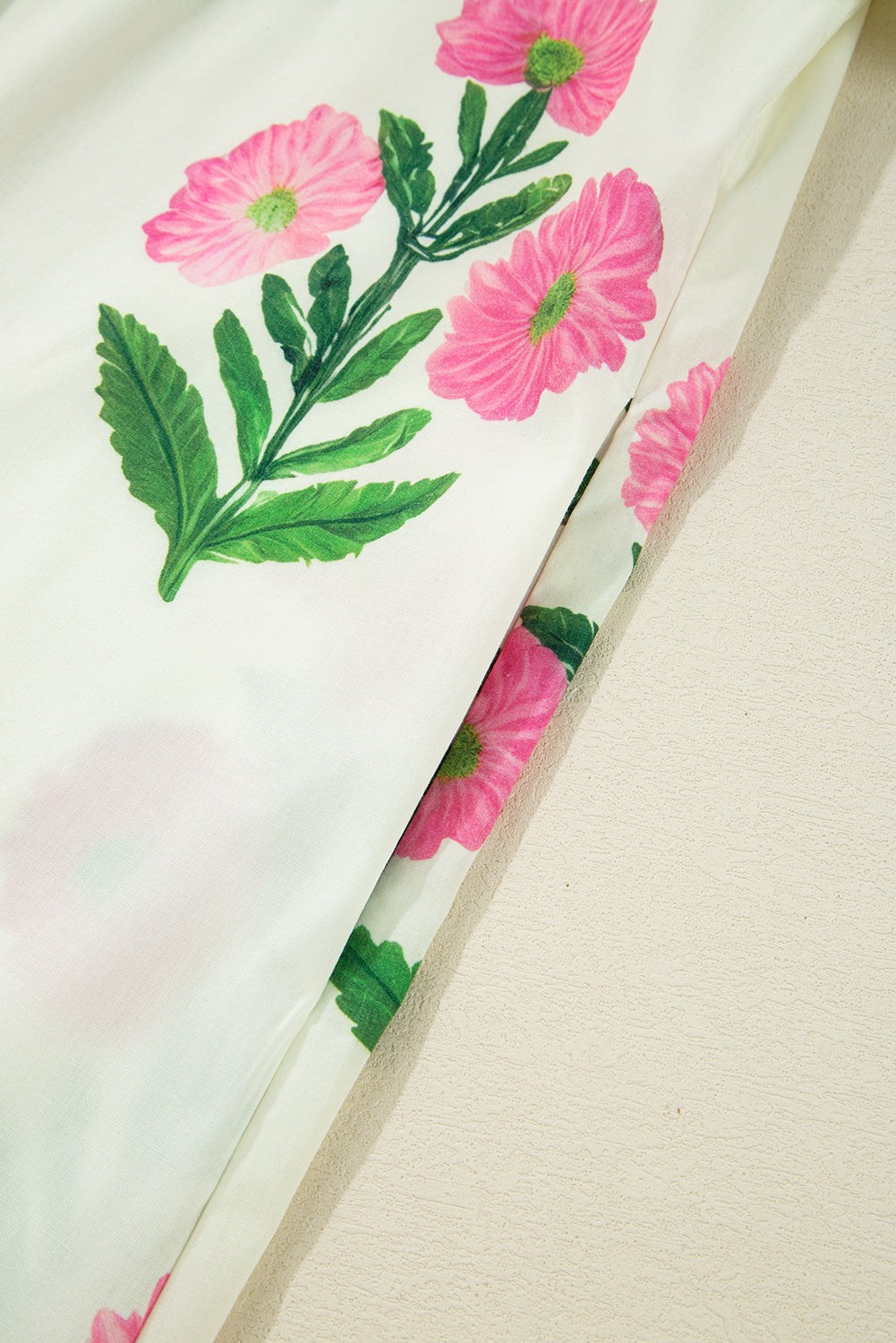 Short Sleeve Split Neck Floral Mini Dress