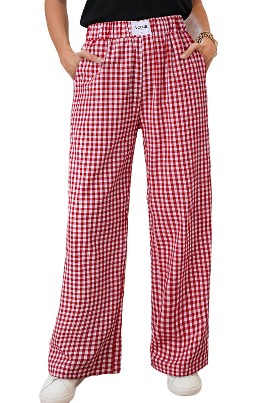 Red Casual Loose Pants