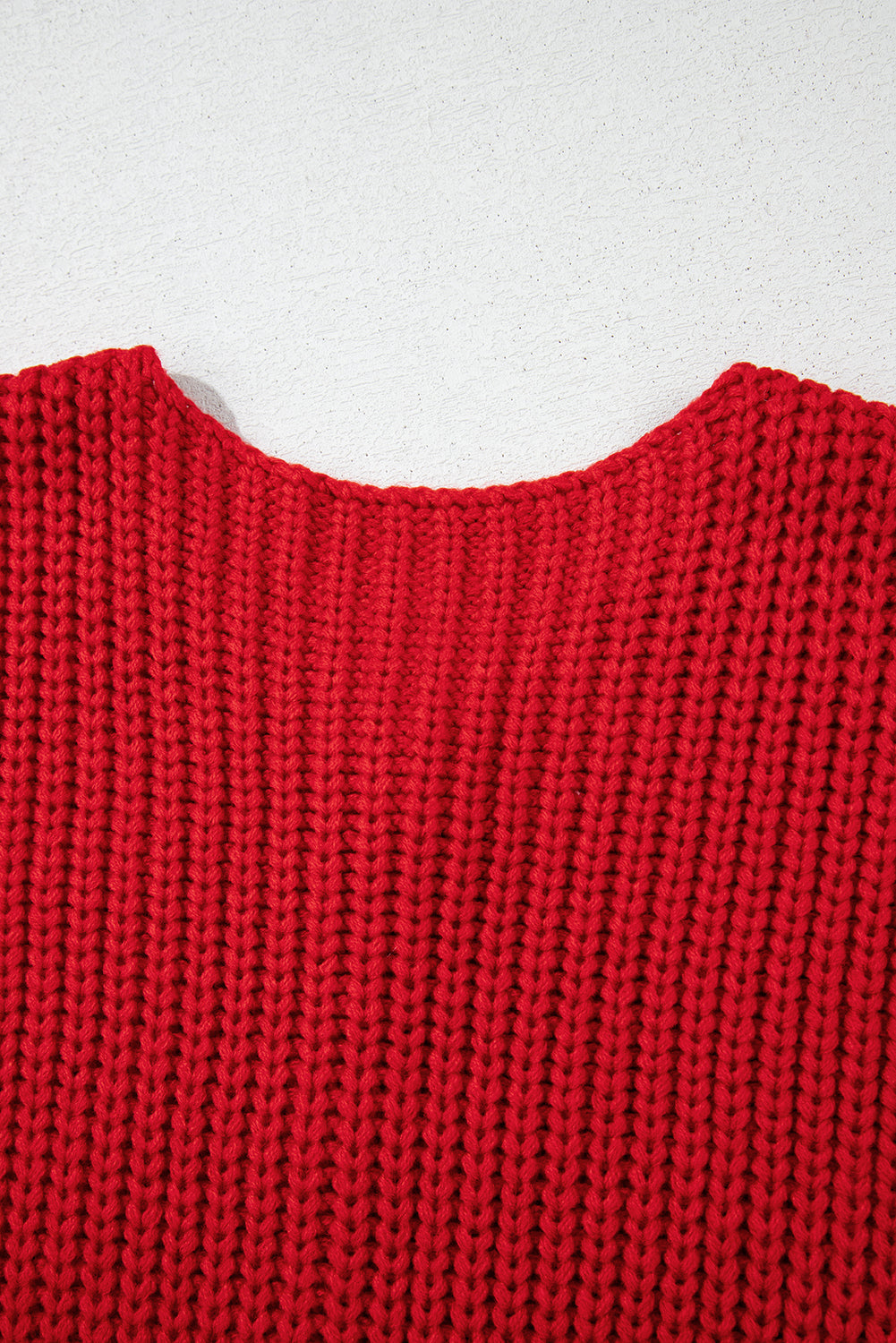 Red Solid Textured Knit Side Pockets Buttoned Sweater Vest