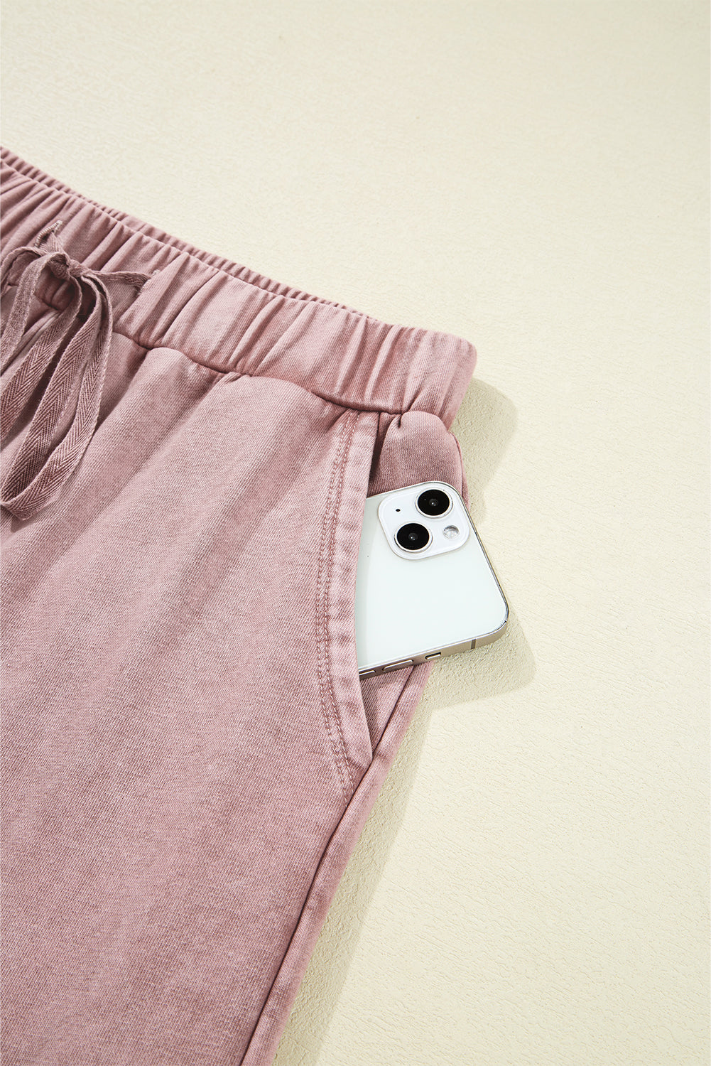 Wide Leg Patchwork Drawstring Pants