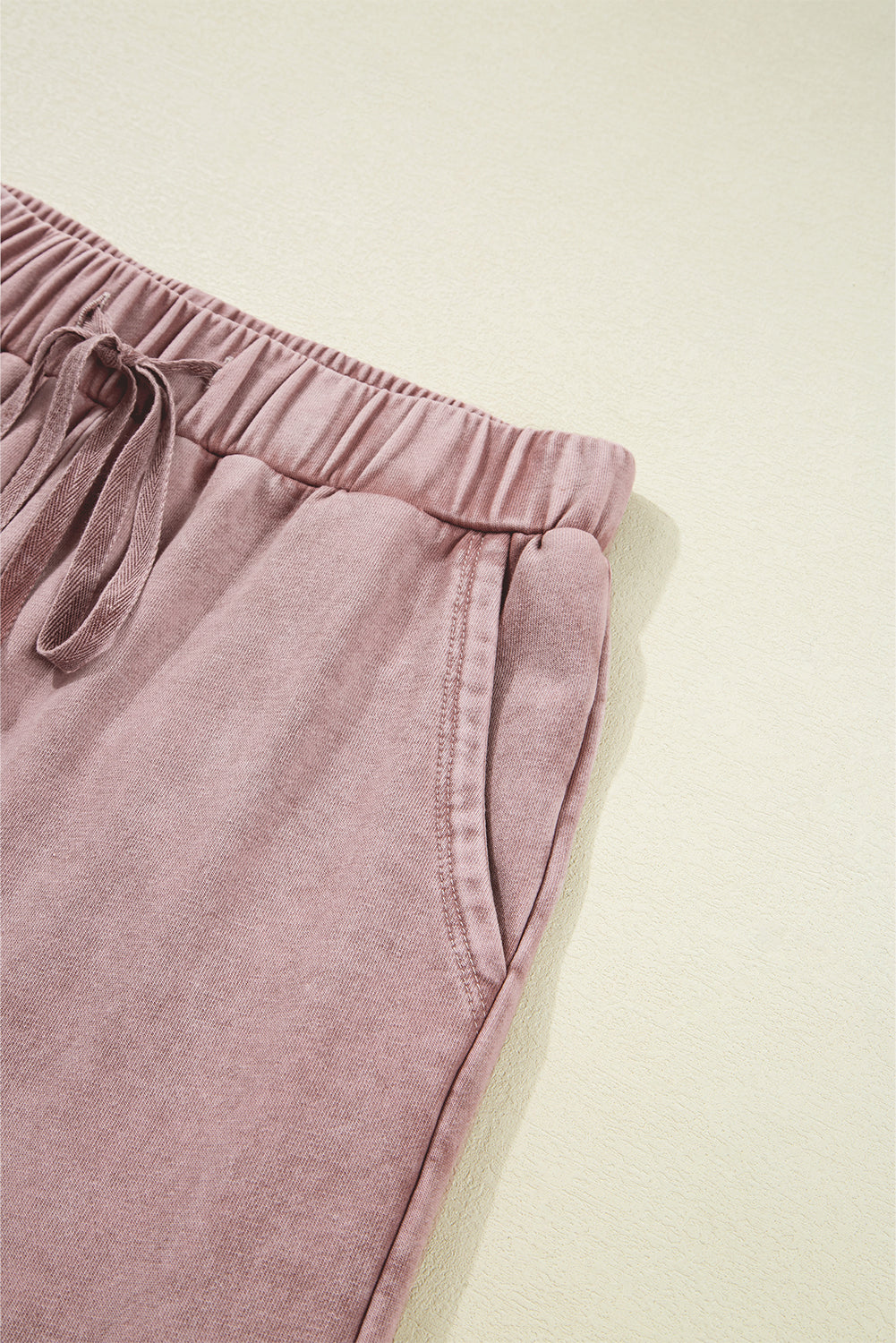 Wide Leg Patchwork Drawstring Pants