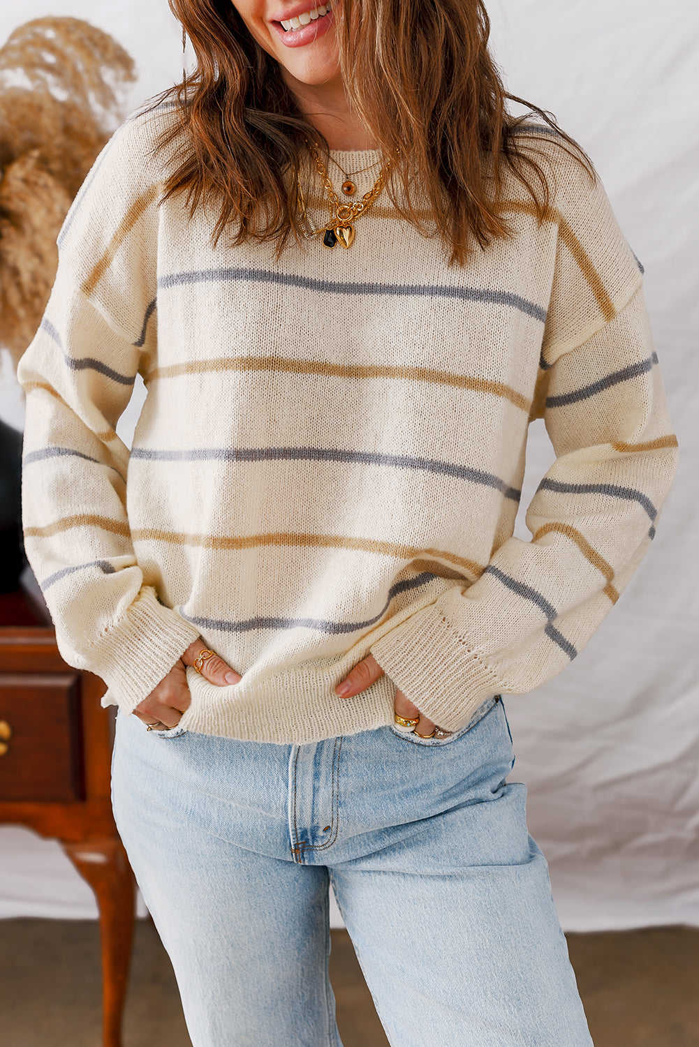 Brown Striped Sweater