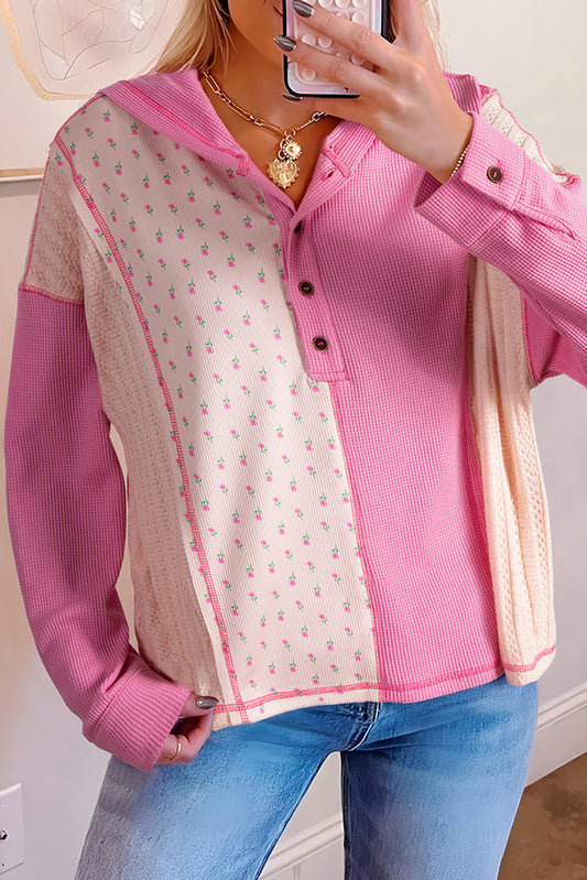 Pink Hooded Oversized Pullover