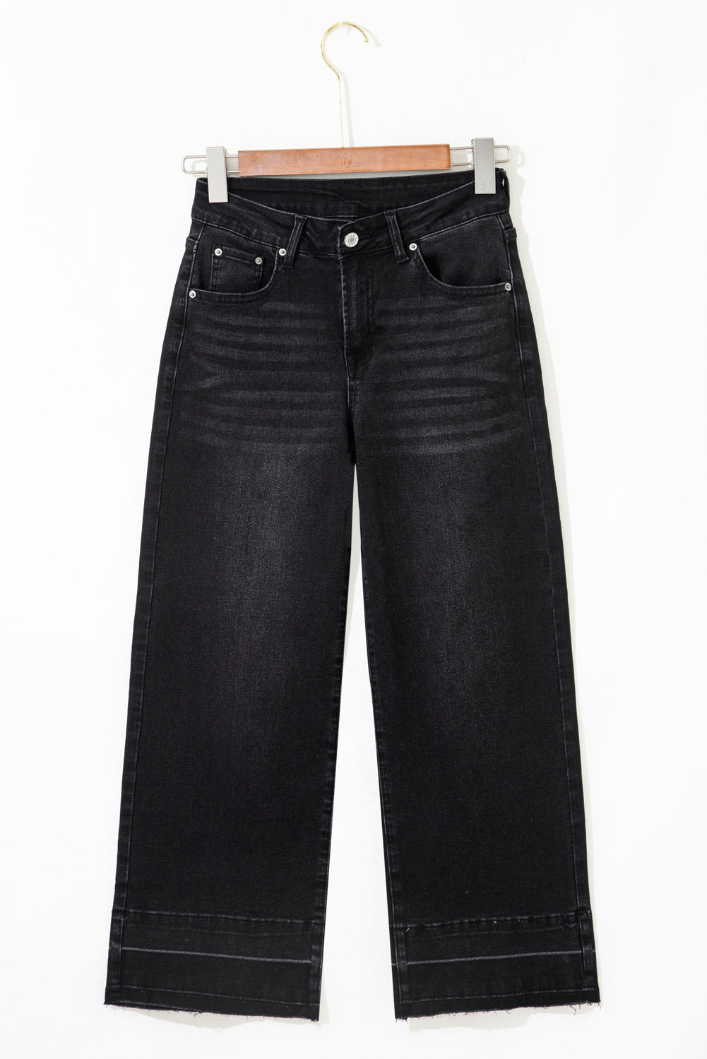 Black Straight Leg Loose High Waist Jeans