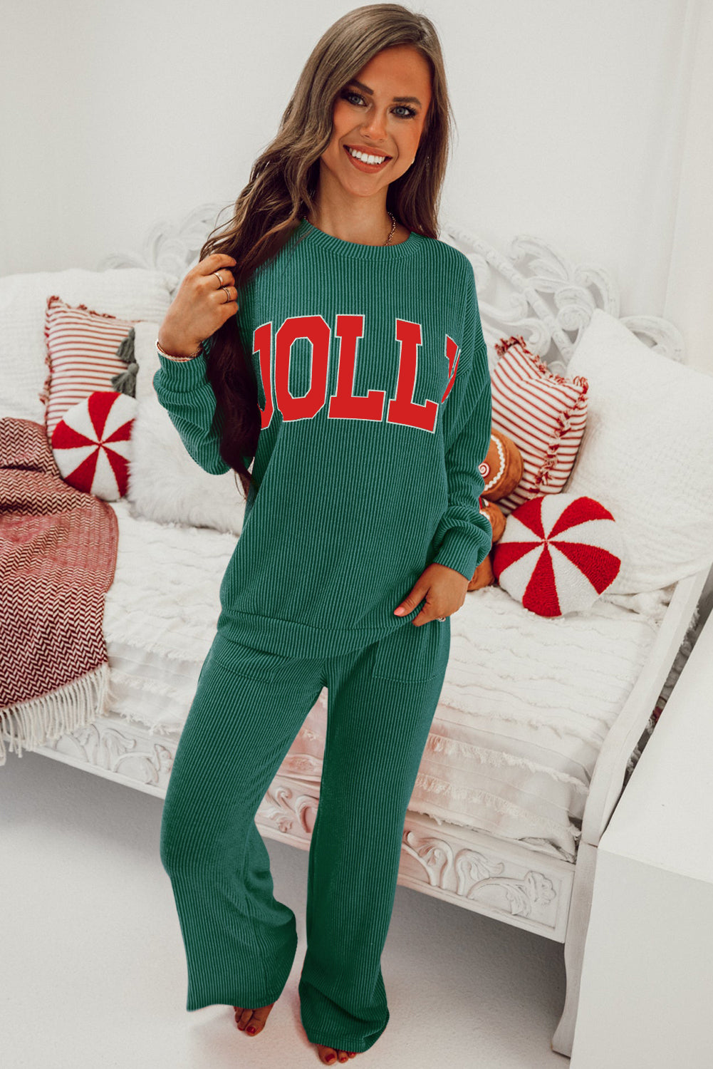 Evergreen JOLLY Long Sleeve Top and Pockets Pants Set