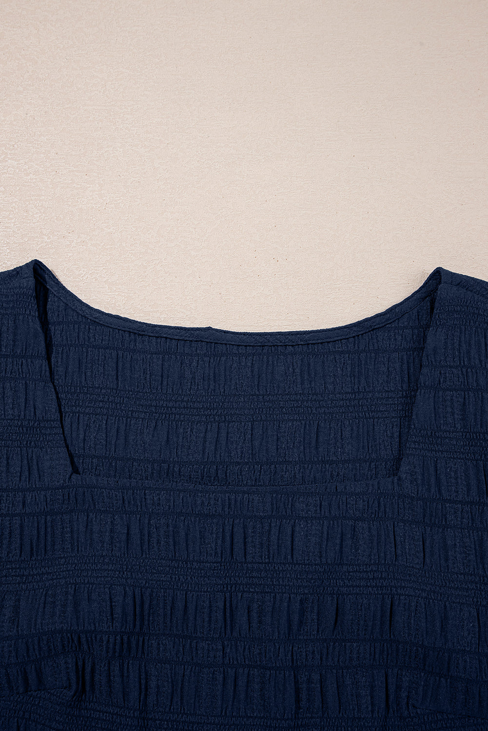 Dirty Blue Ruffle Top and Shirred High Waist Shorts Set