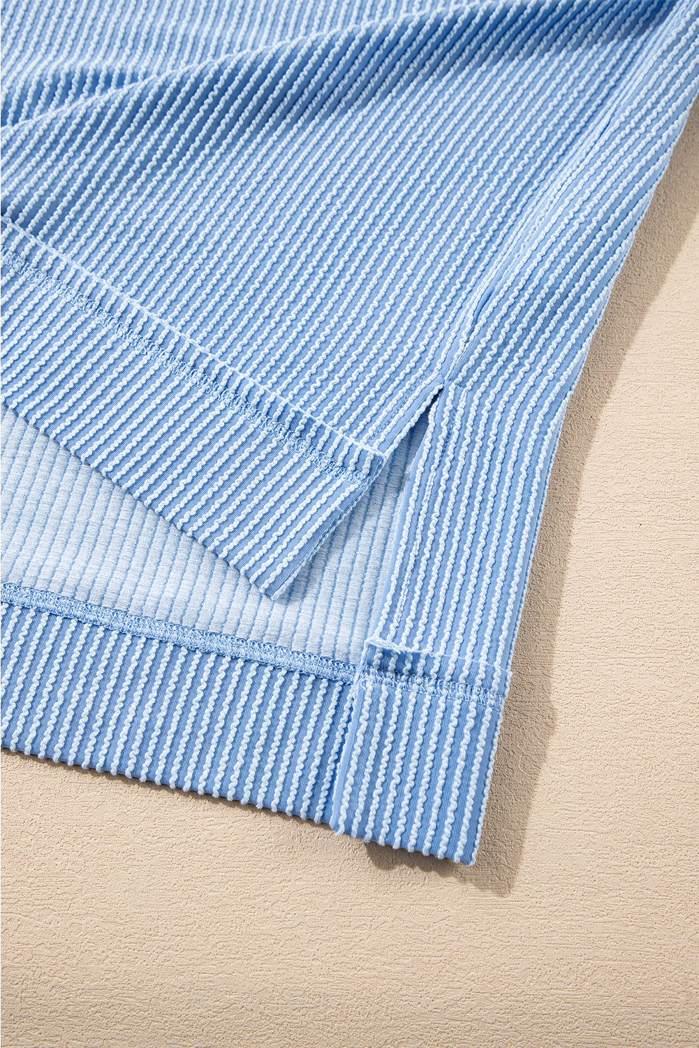 Sky Blue Sleeve Pullover Ruffle Mini Skirt Set
