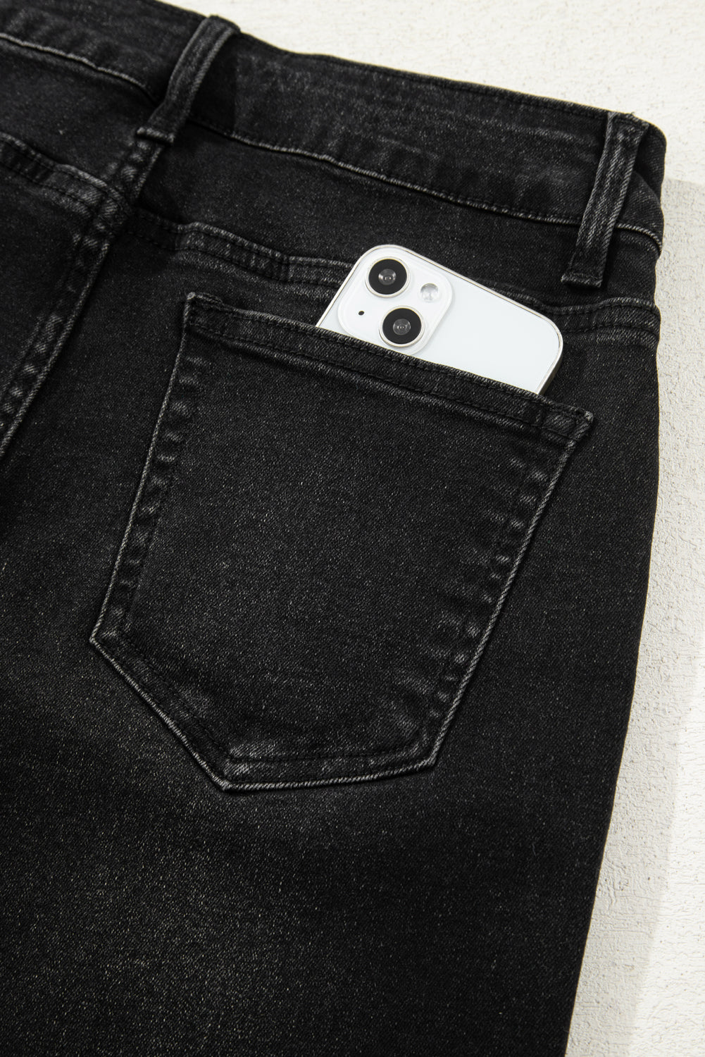 Black Straight Leg Loose High Waist Jeans