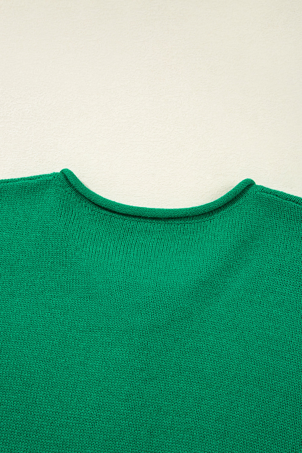 Green Solid Color Knit Cardigan