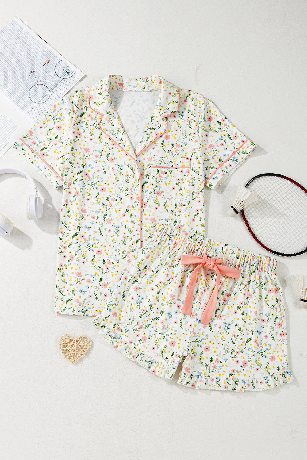 Cherry Print Pajama Set