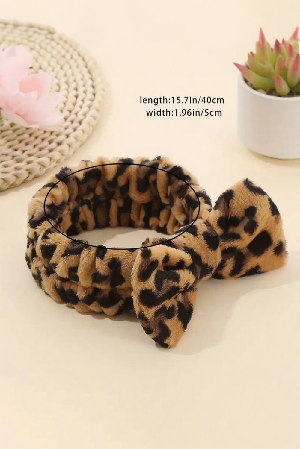 Thai Curry Leopard Print Soft Bow Headband