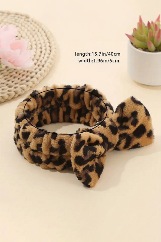 Thai Curry Leopard Print Soft Bow Headband