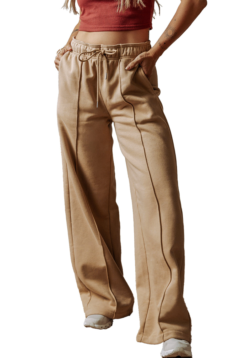 Smoke Gray High Waist Wide Leg Pants