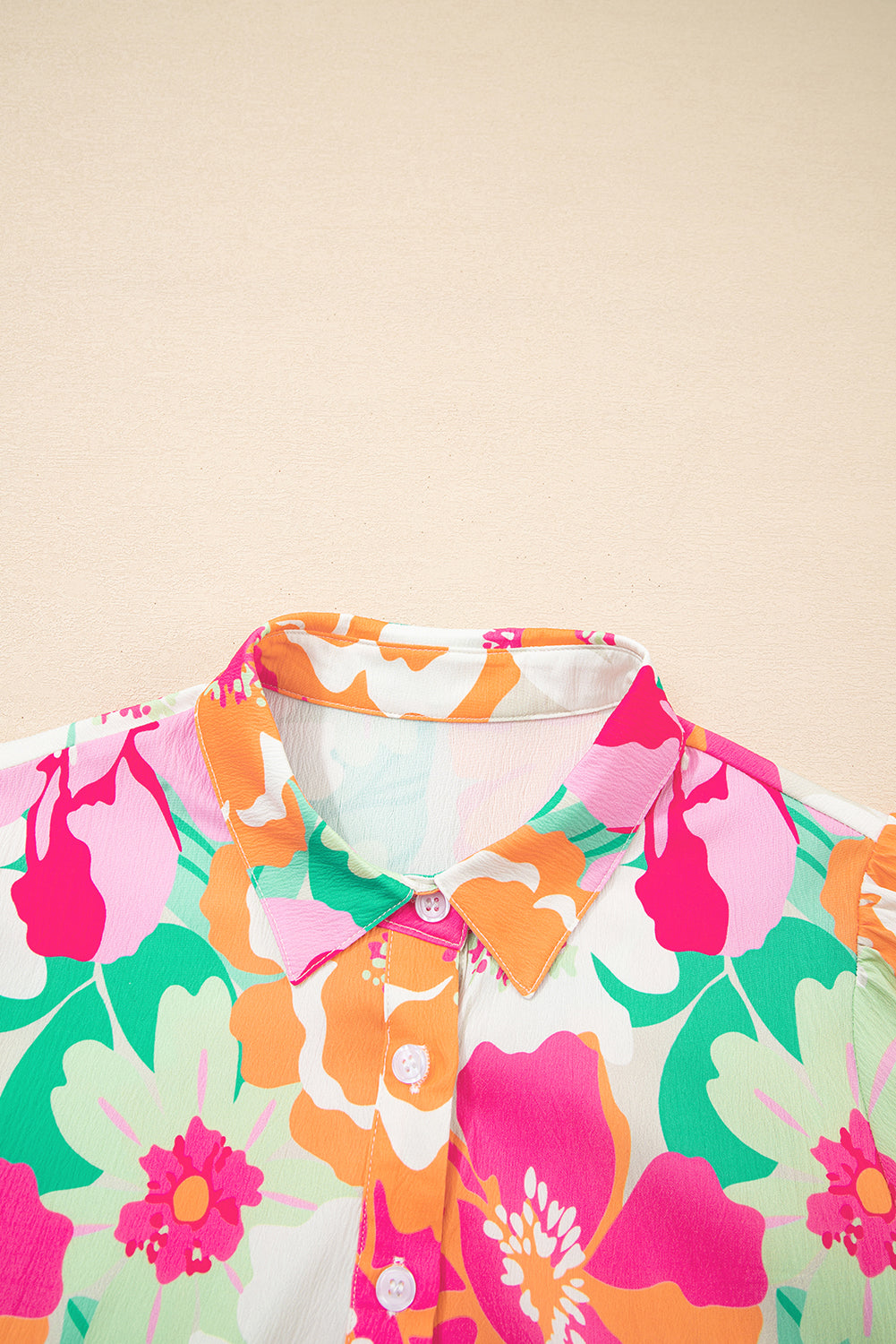 Green Floral Puff Sleeve Dress
