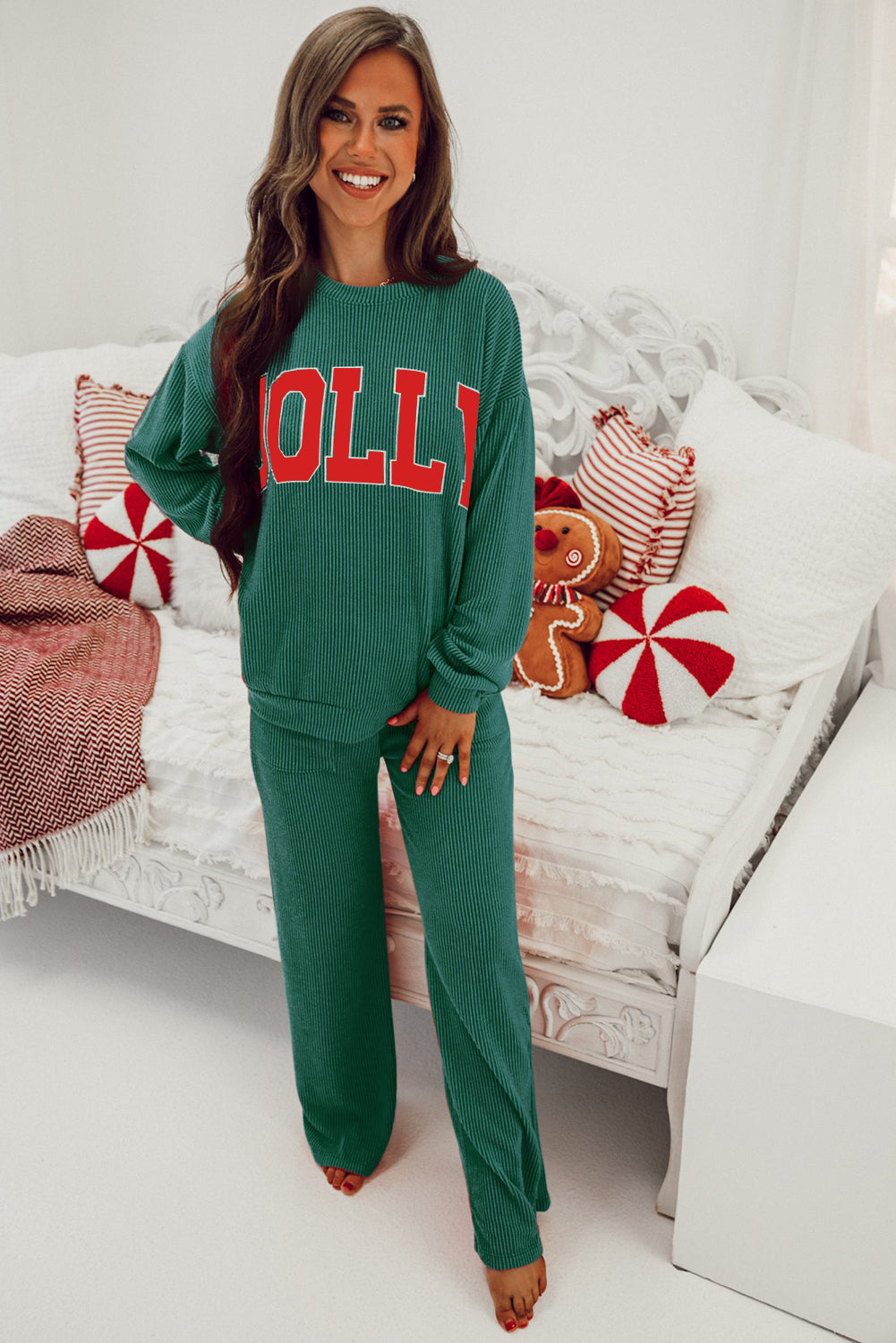 Evergreen JOLLY Long Sleeve Top and Pockets Pants Set