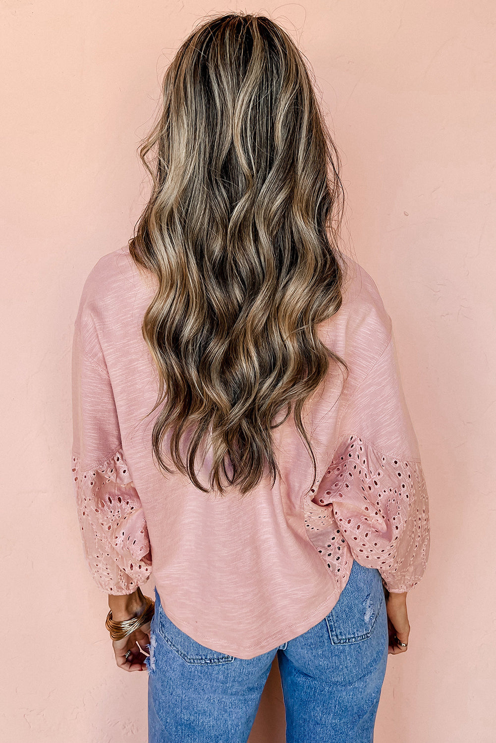 Light Pink V Neck Blouse