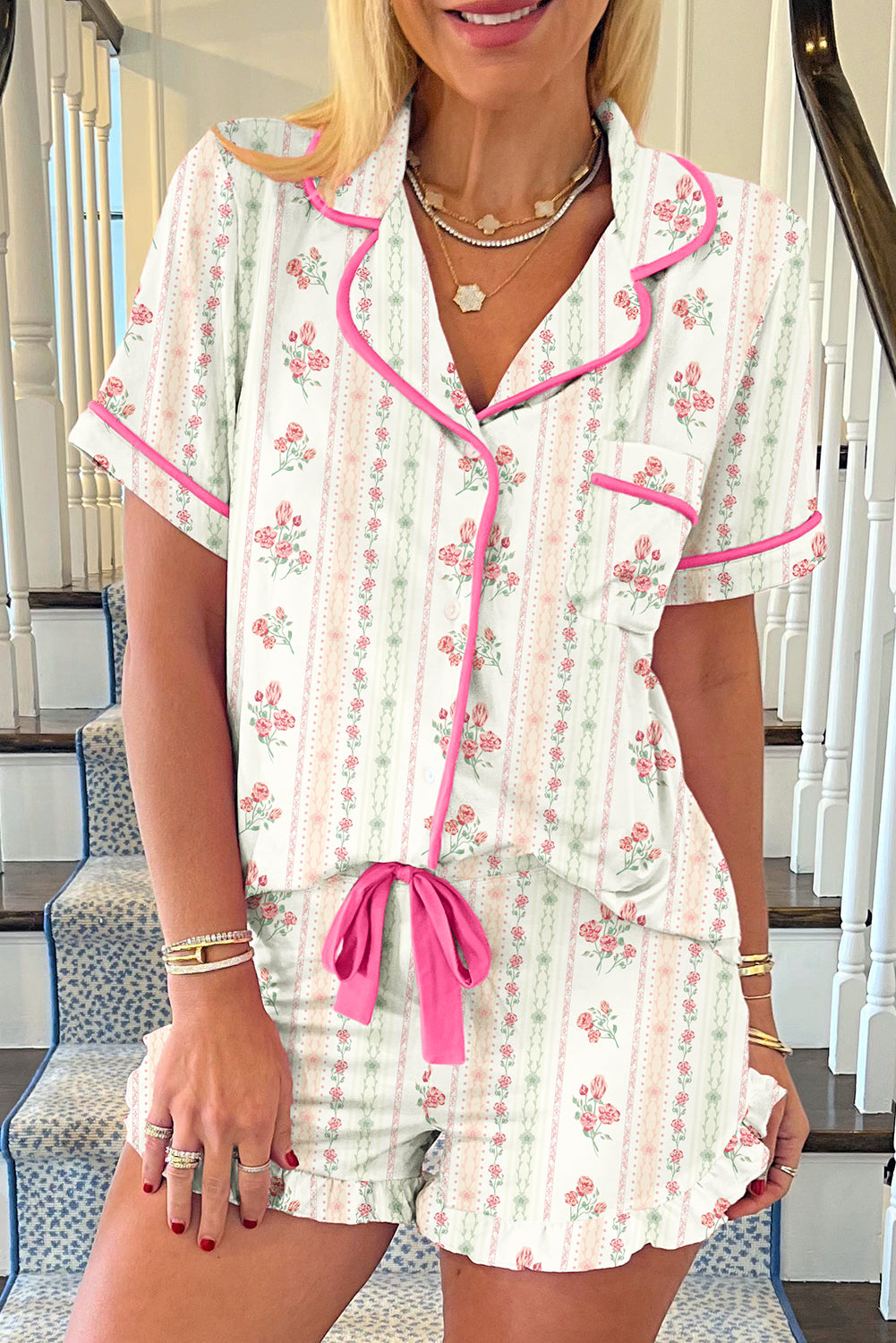 Cherry Print Pajama Set