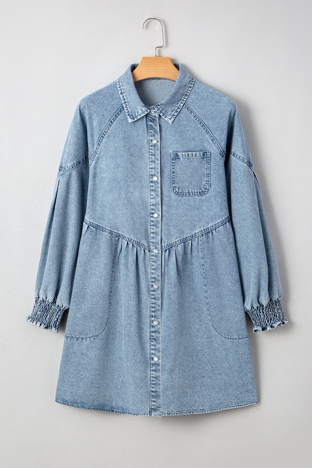 Blue Shirt Mini Dress