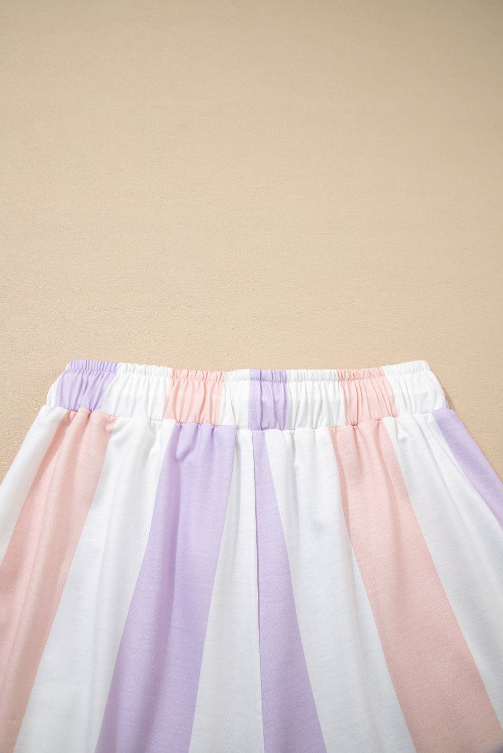 Purple Striped Colorblock High Waist Wide Leg Pants