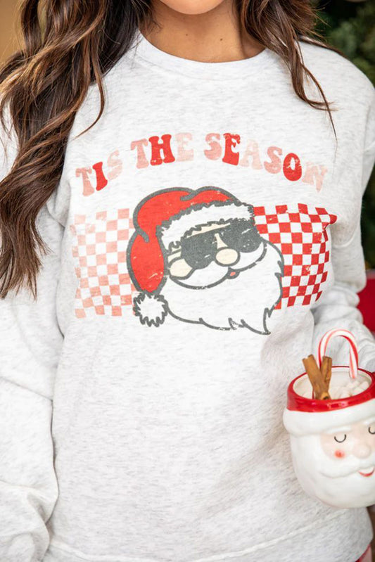 Christmas Santa Top and Plaid Pants Pajama Set