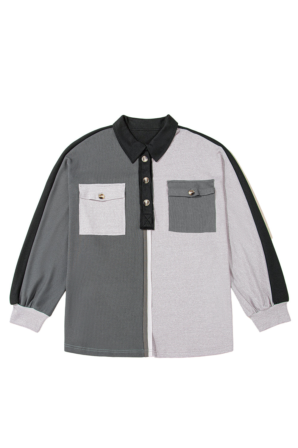 Oversized Henley Sweatshirt