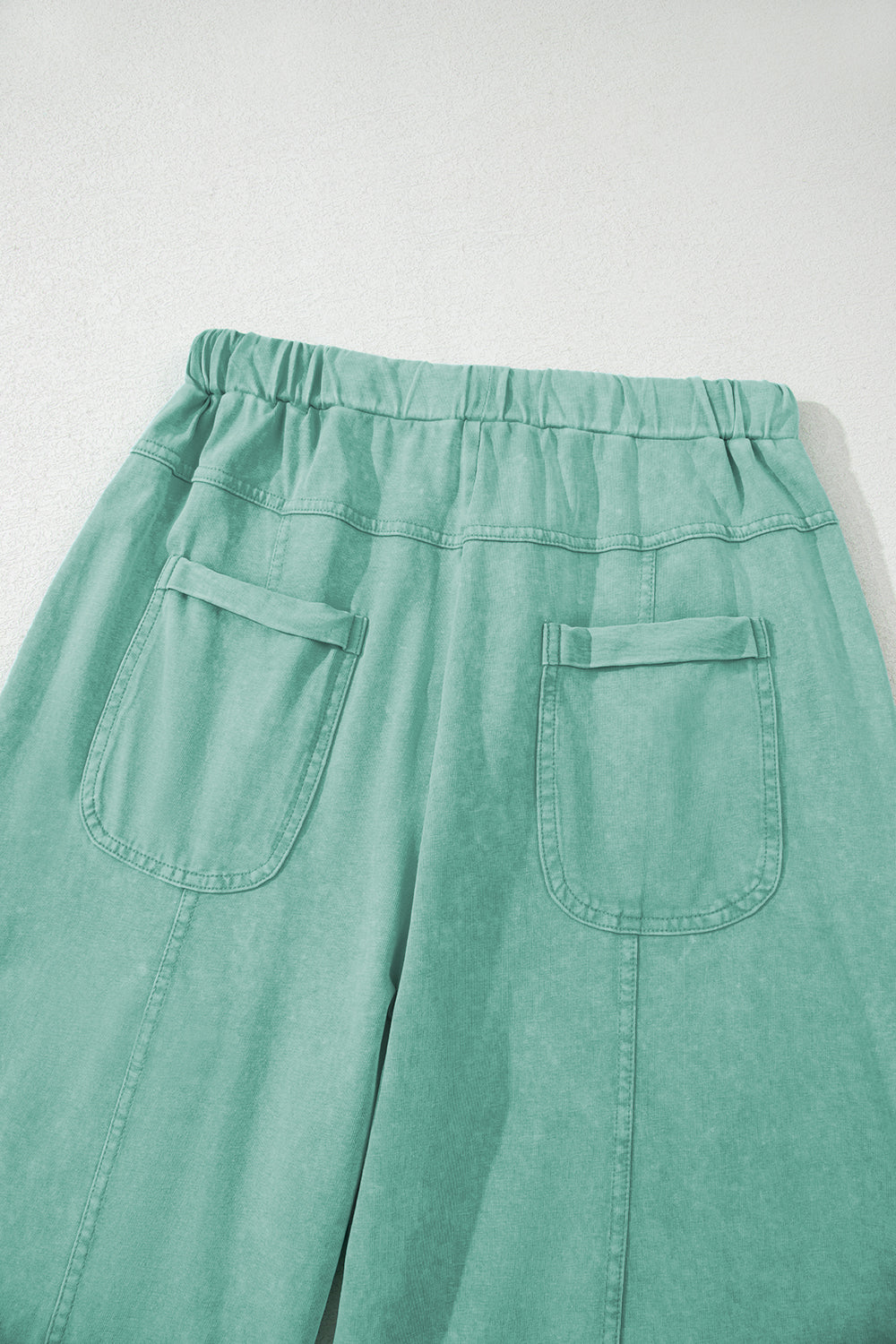 Black Exposed Seam Wide Leg  Pants