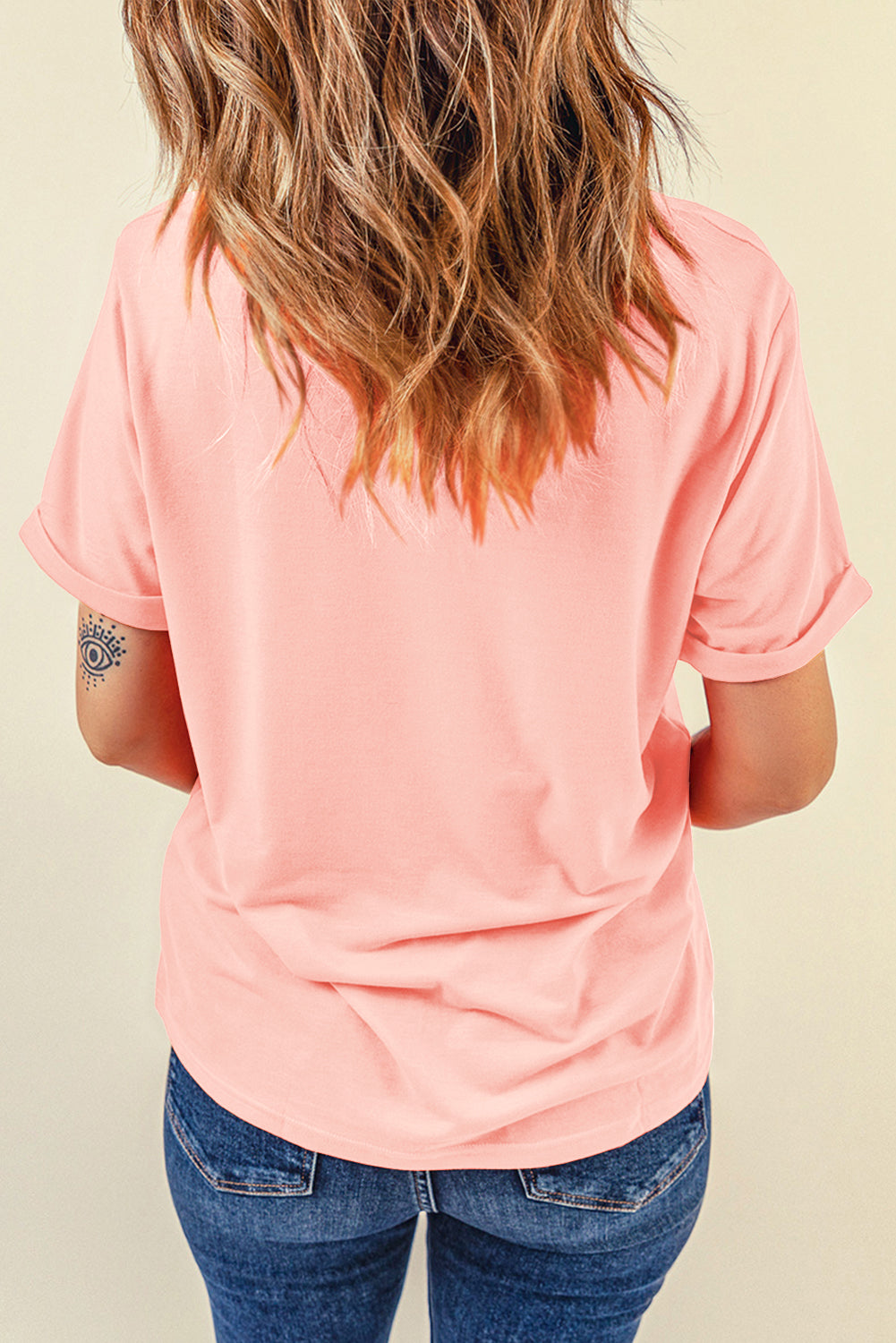 Pink Checkered teach and Bow Pencil Graphic T Shirt