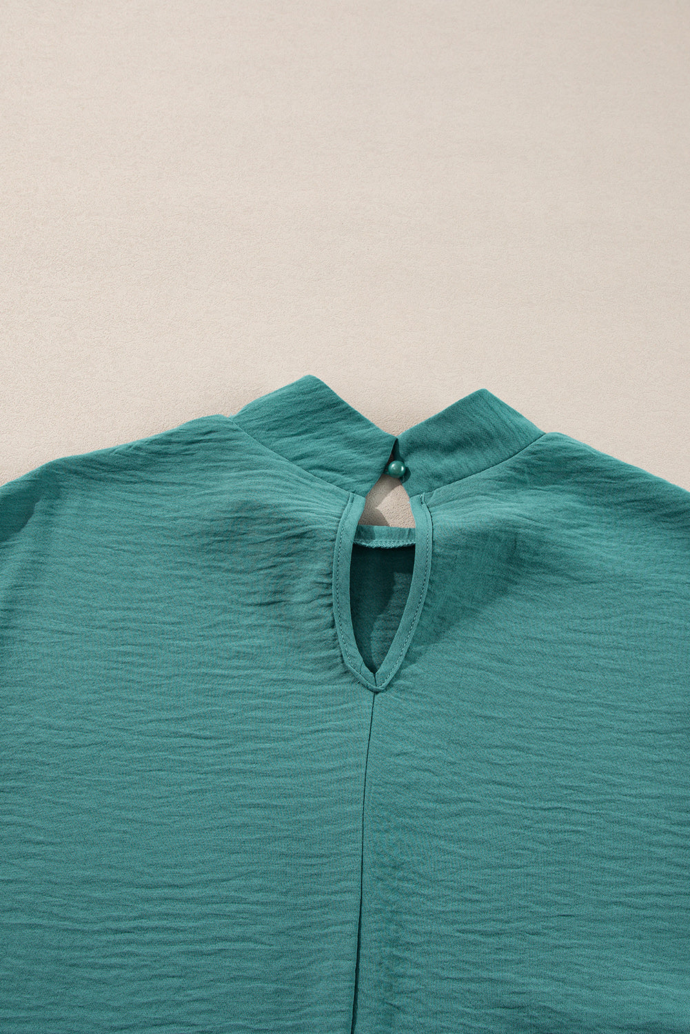 Swiss Dot Balloon Sleeve Patchwork Crinkle Blouse