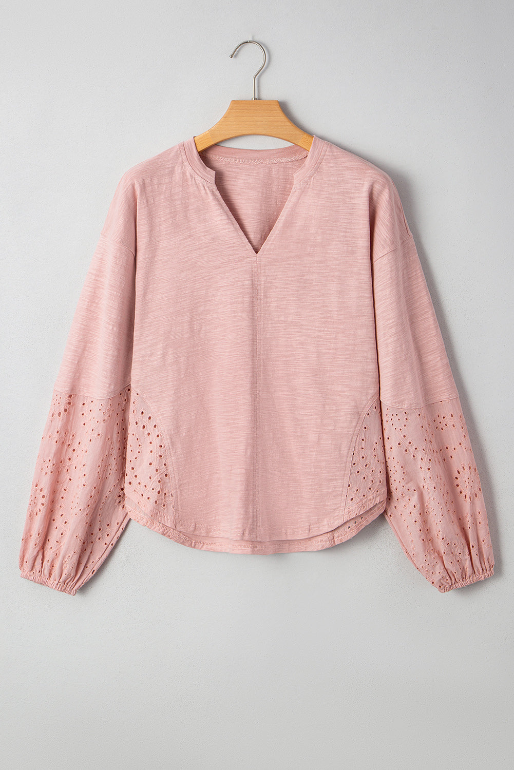 Light Pink V Neck Blouse