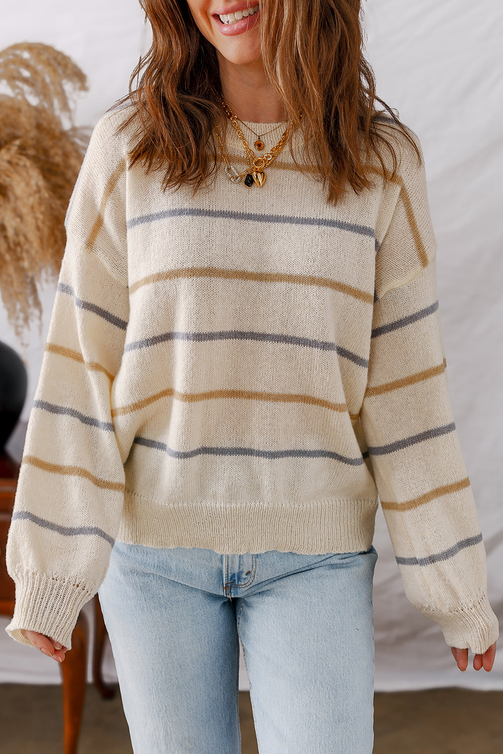 Brown Striped Sweater