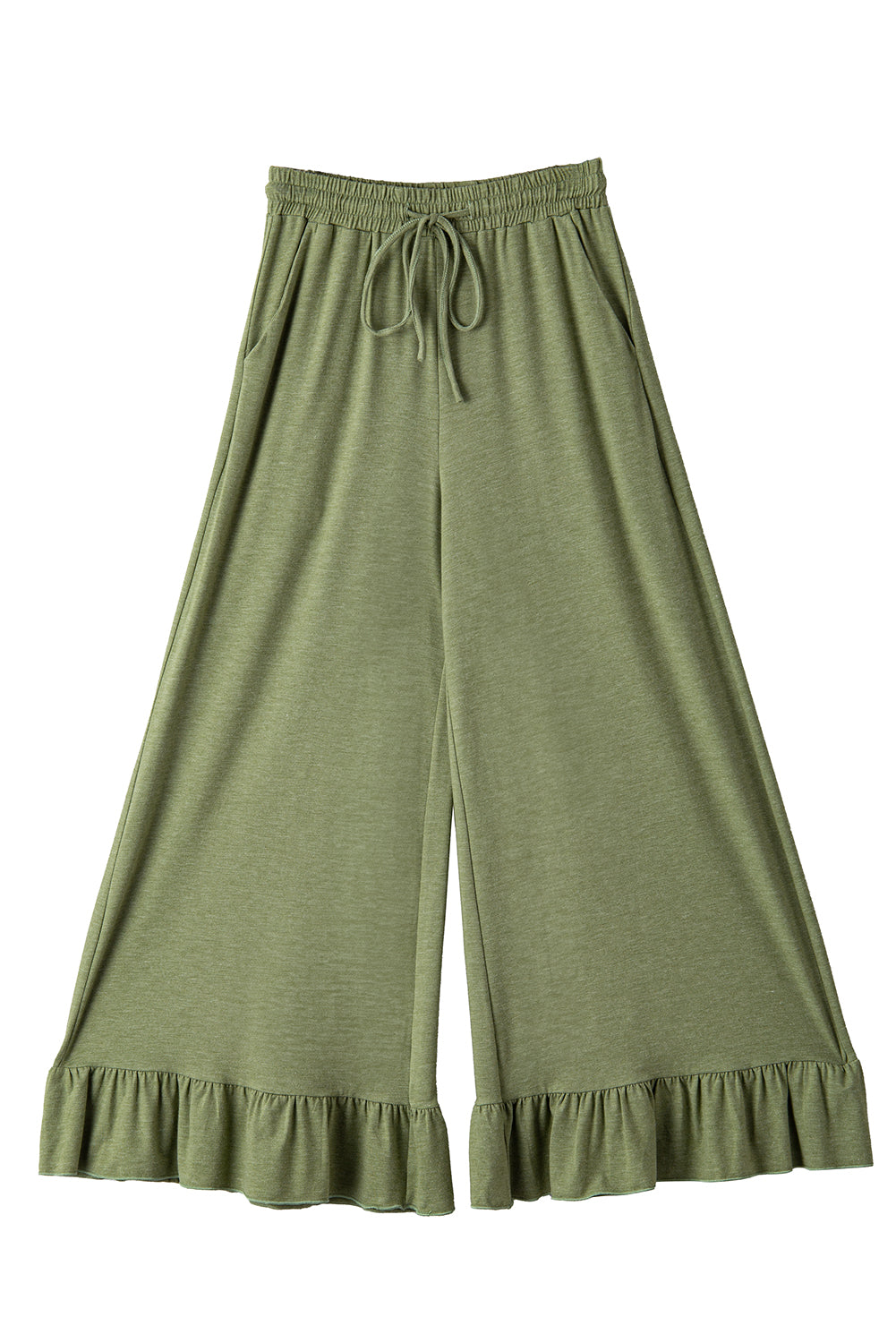 Dune Solid Color Ruffle Wide Leg Pants