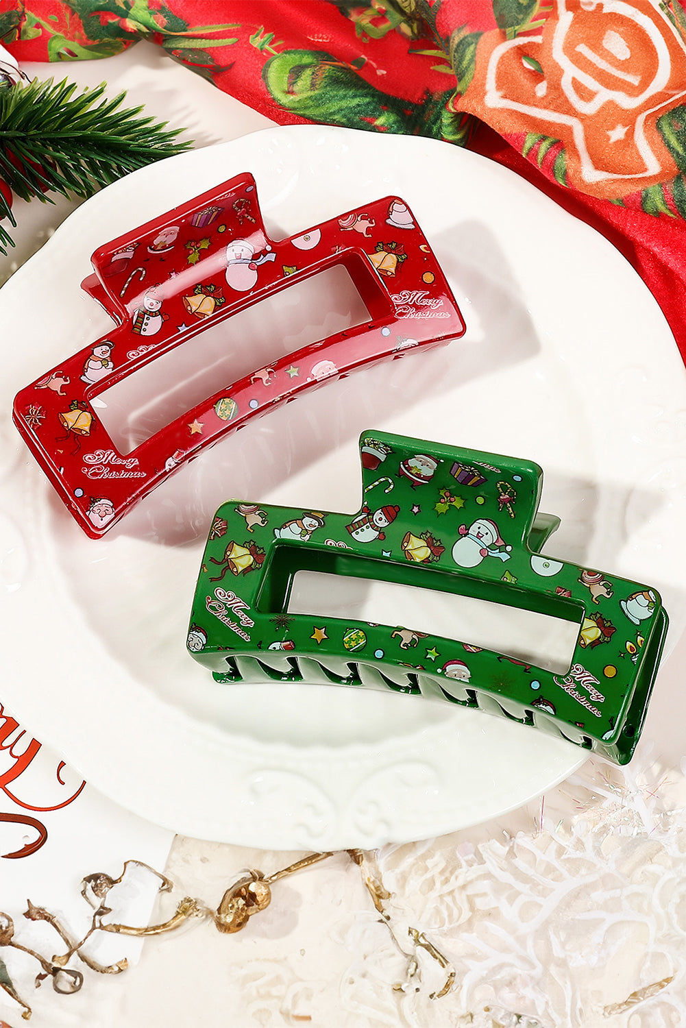 Christmas Pattern Hair Claw Clip
