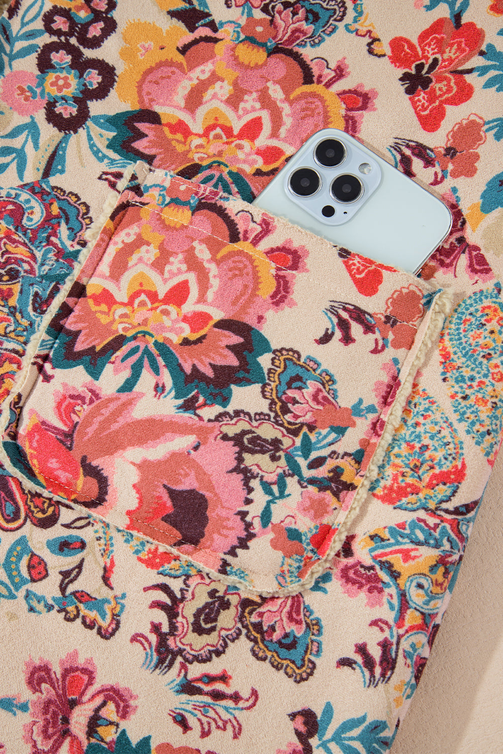 Vintage Paisley Floral Printed Hooded Jacket