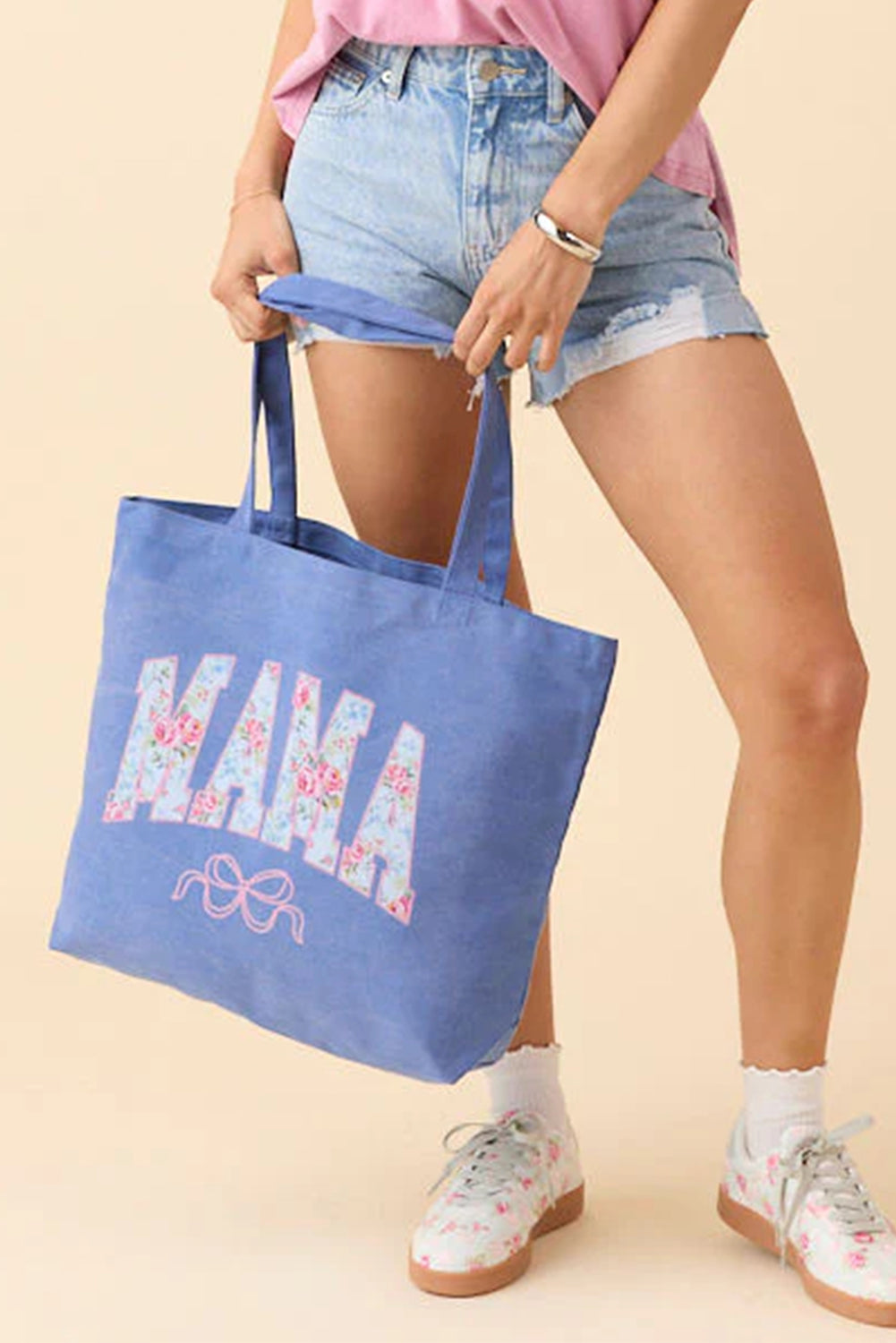 Blue Vintage MAMA Graphic Tote Bag
