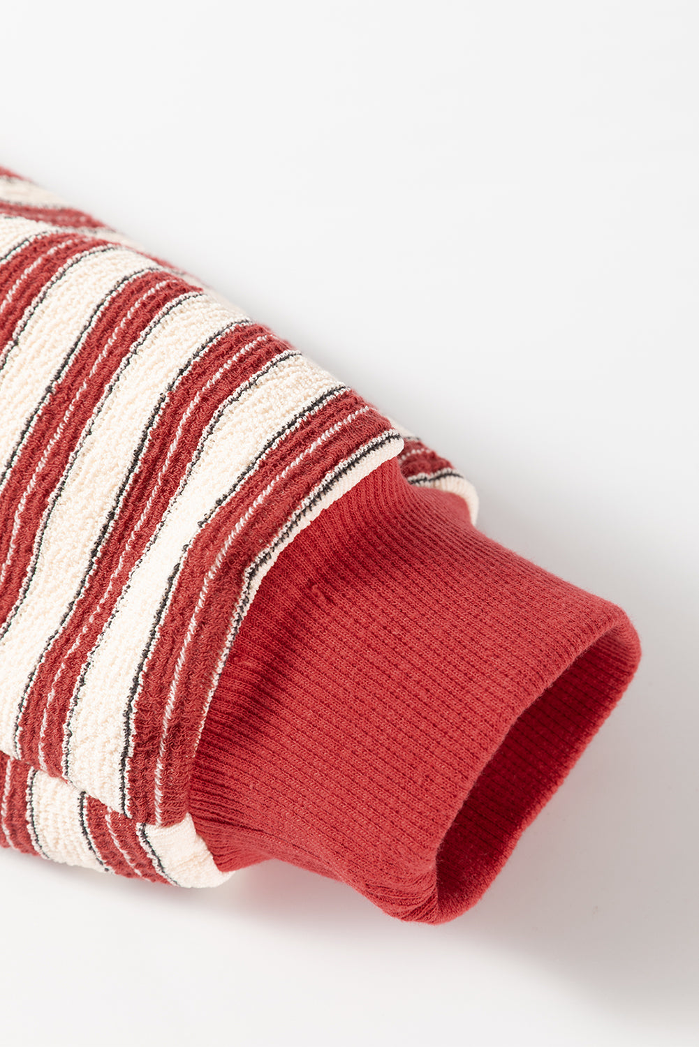 Red Stripe Collared V Neck Drop Shoulder