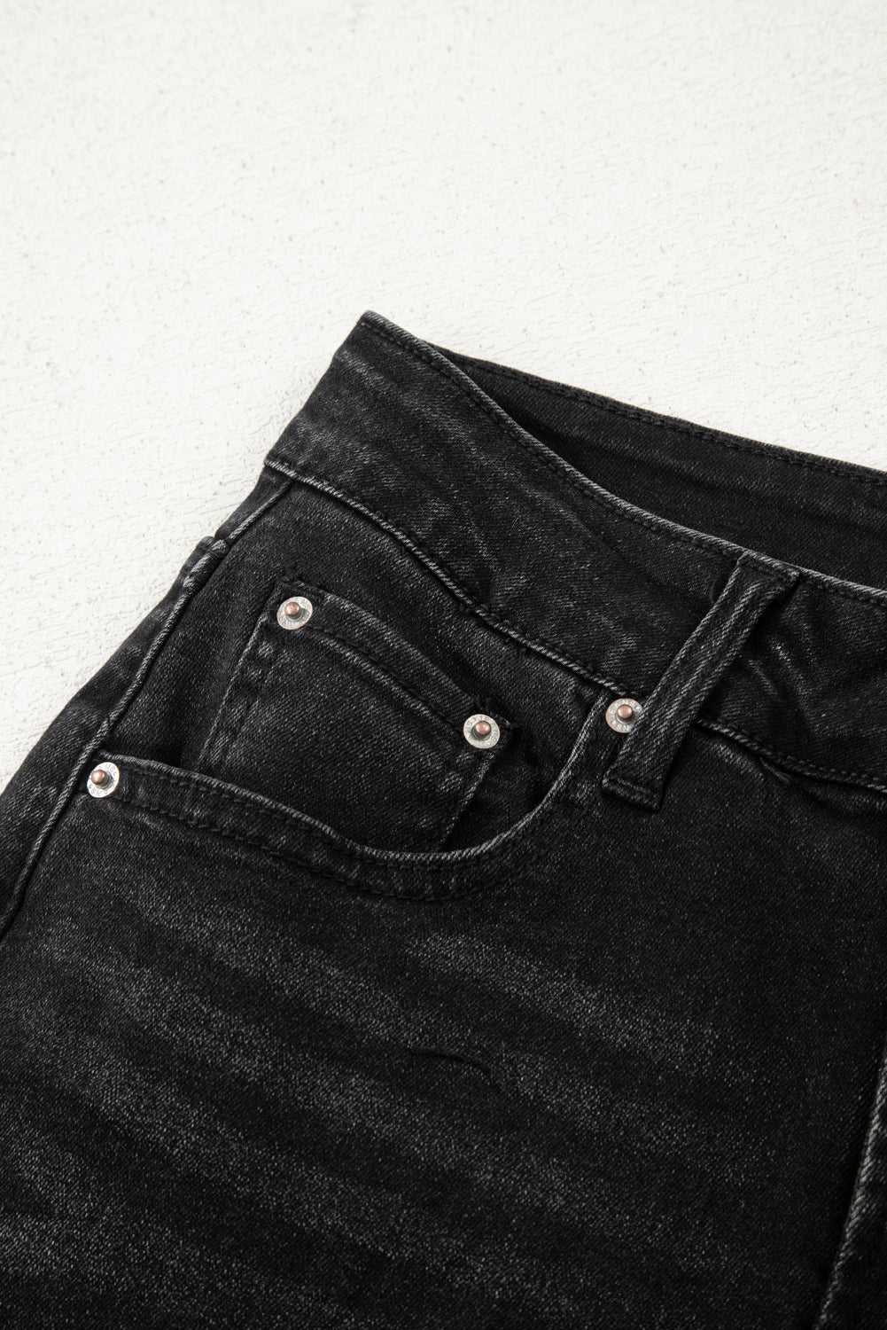 Black Straight Leg Loose High Waist Jeans
