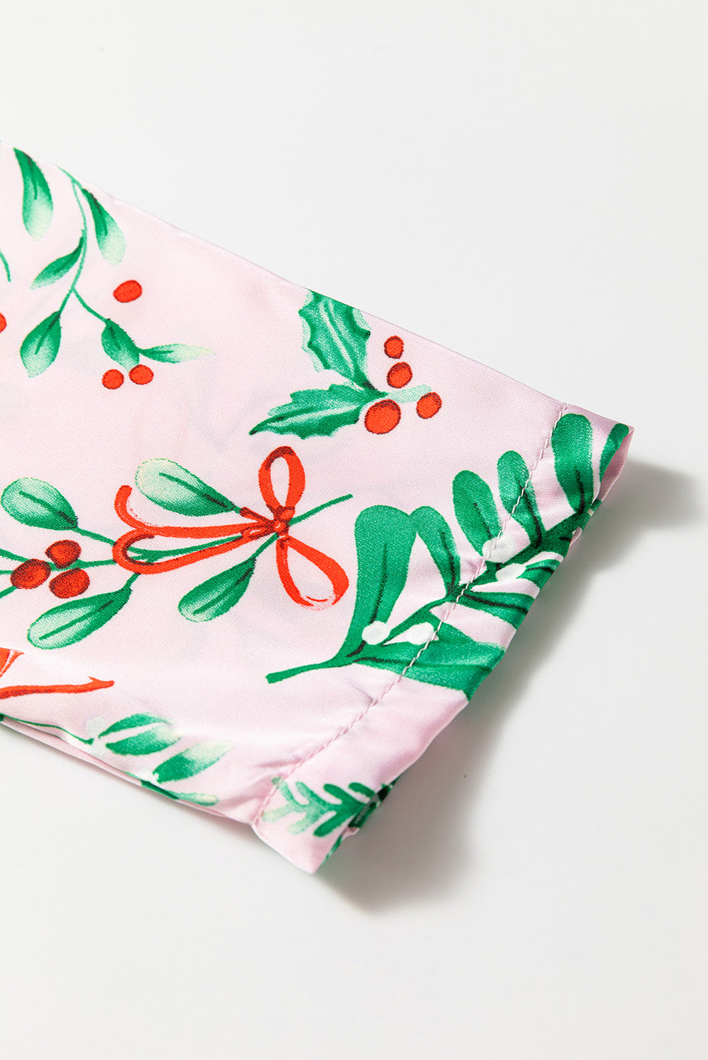 Pink Plants Shirt Pants Pajama Set