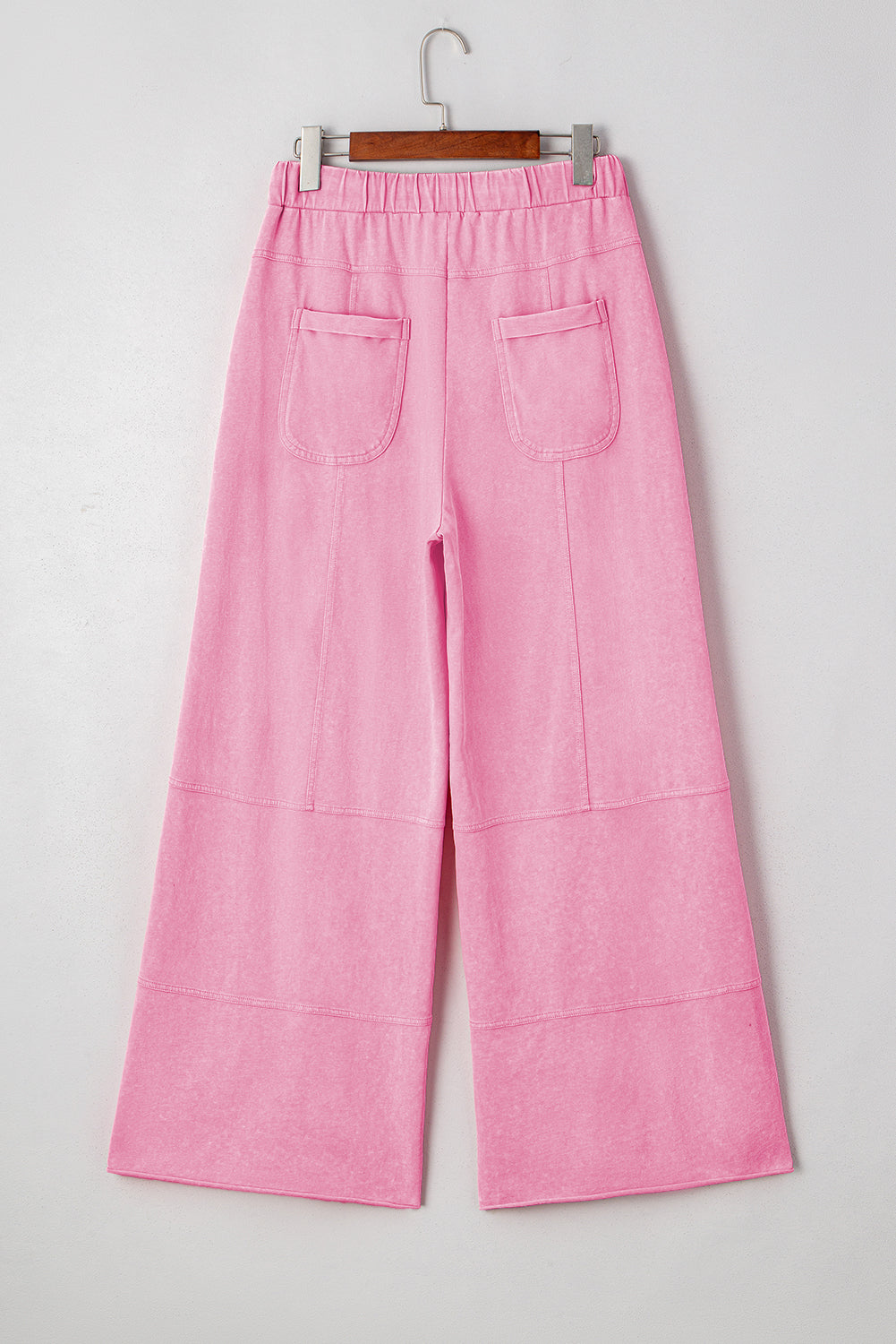 Black Exposed Seam Wide Leg  Pants
