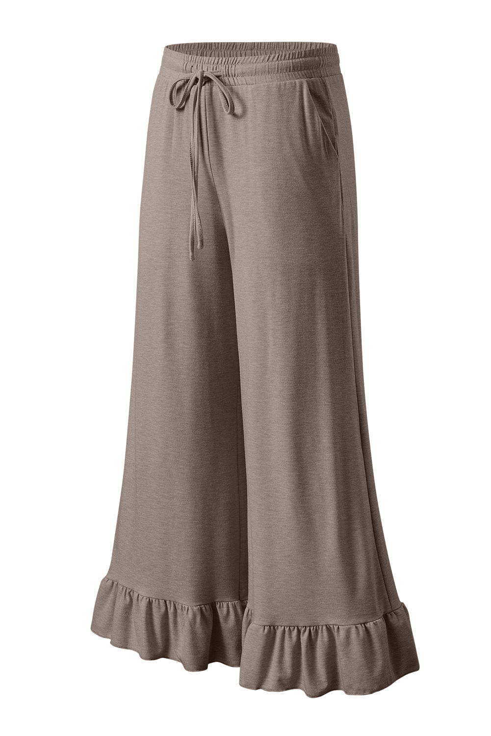 Dune Solid Color Ruffle Wide Leg Pants