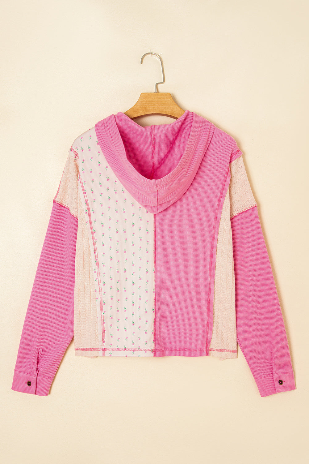 Pink Hooded Oversized Pullover