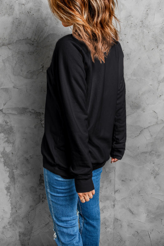 Black Halloween Ghost  Pullover Sweatshirt