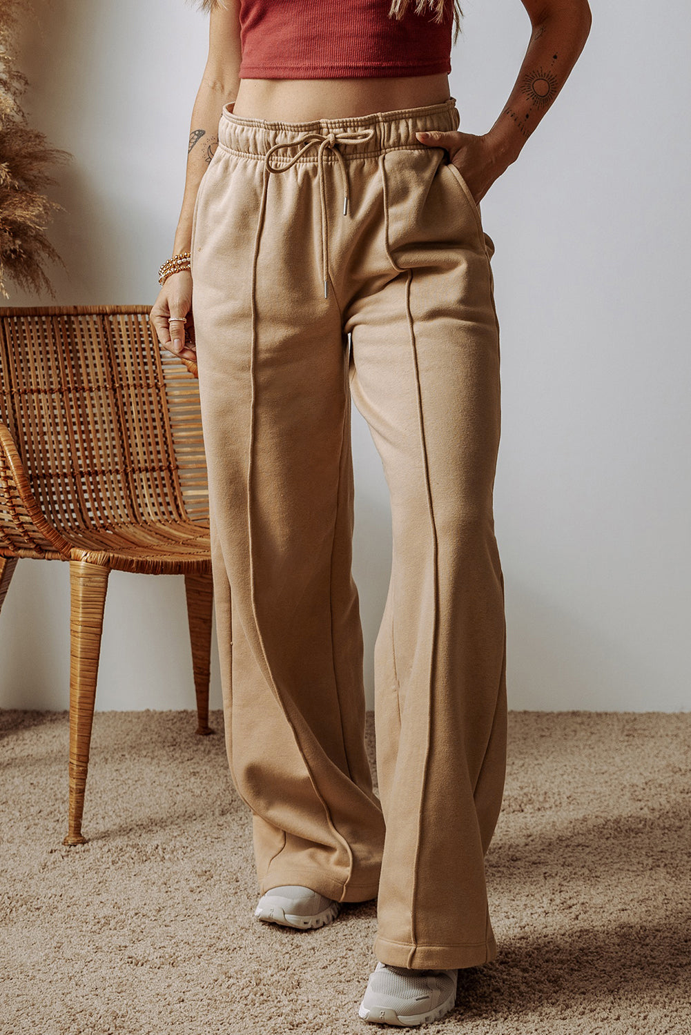 Smoke Gray High Waist Wide Leg Pants