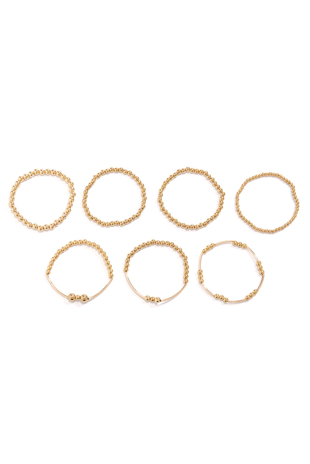 Gold Beaded Stackable Bracelet Set