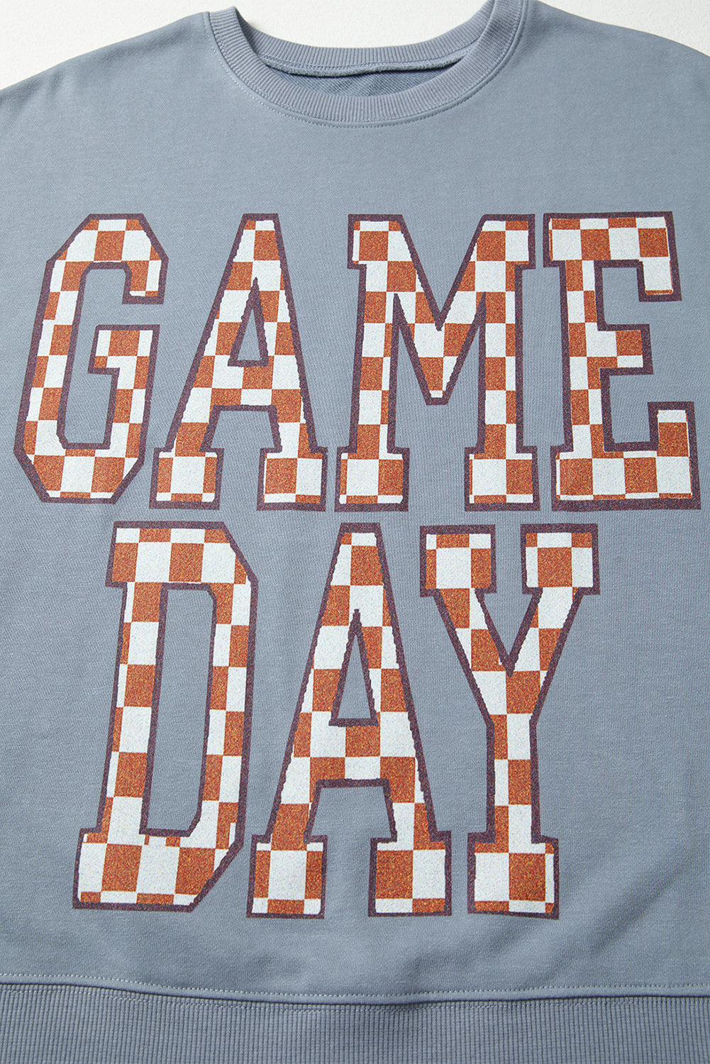 GAME DAY Checkered Letter Graphic Oversized Sweatshirt