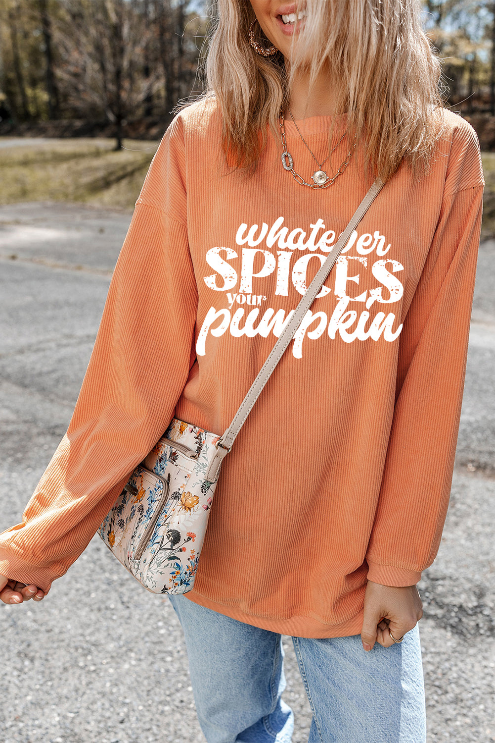 Orange Graphic Sweatshirt