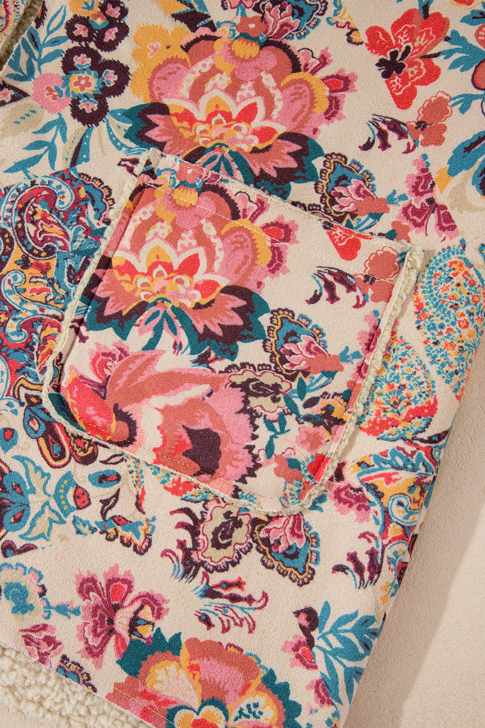 Vintage Paisley Floral Printed Hooded Jacket