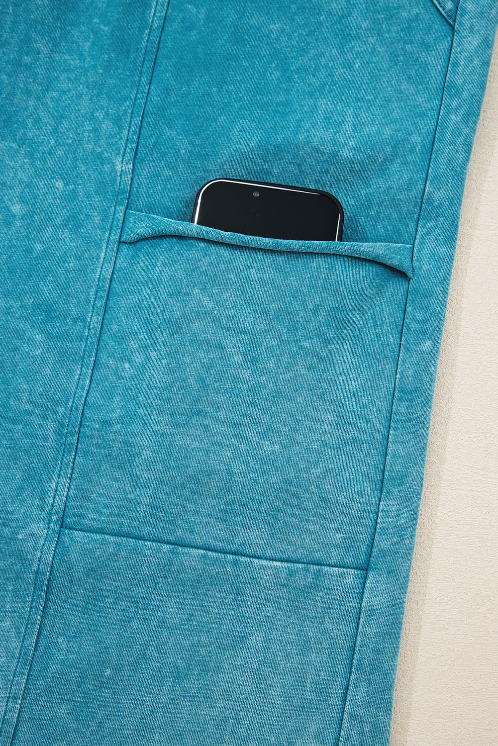 Lapis  High Waist Raw Hem Pants
