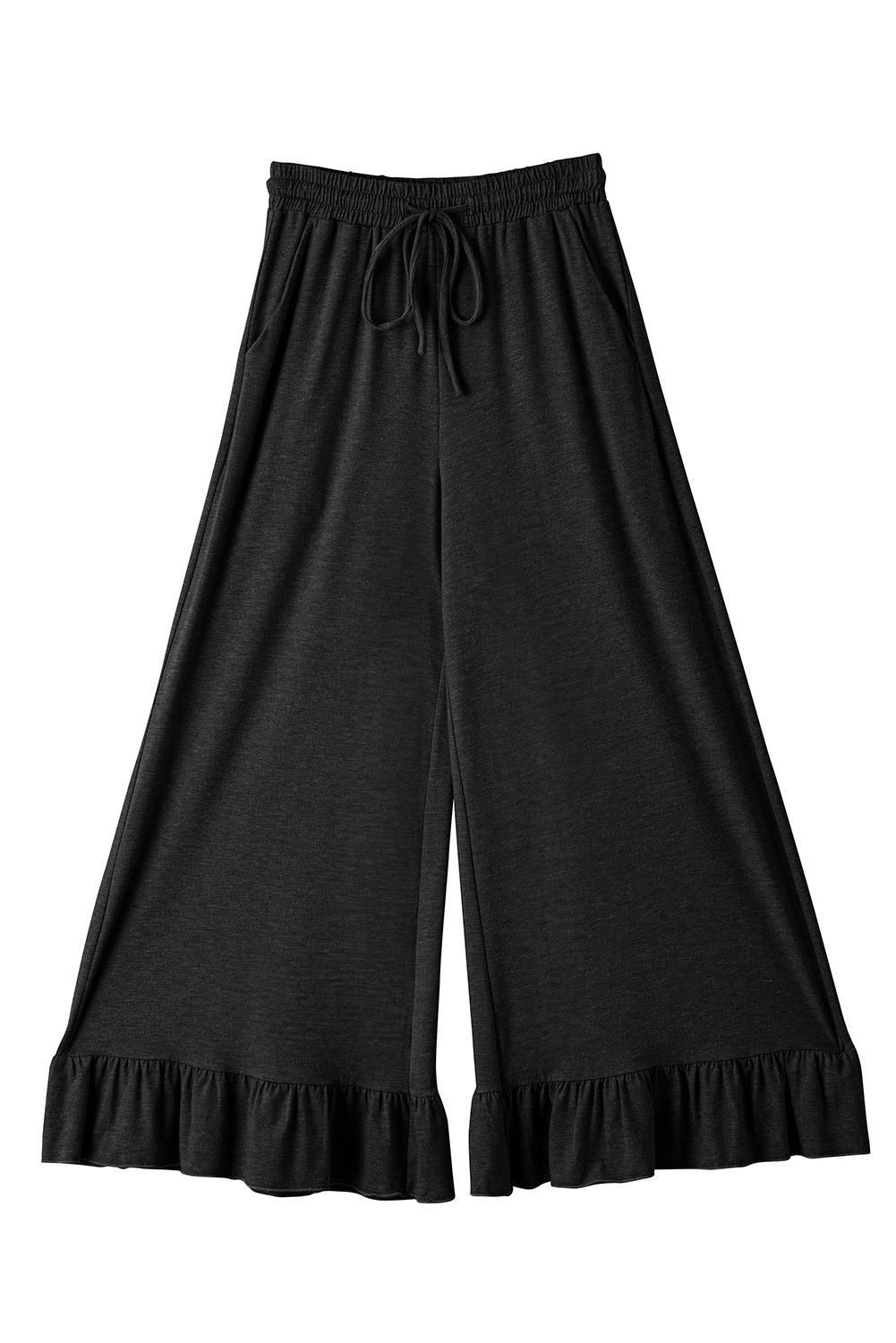 Dune Solid Color Ruffle Wide Leg Pants