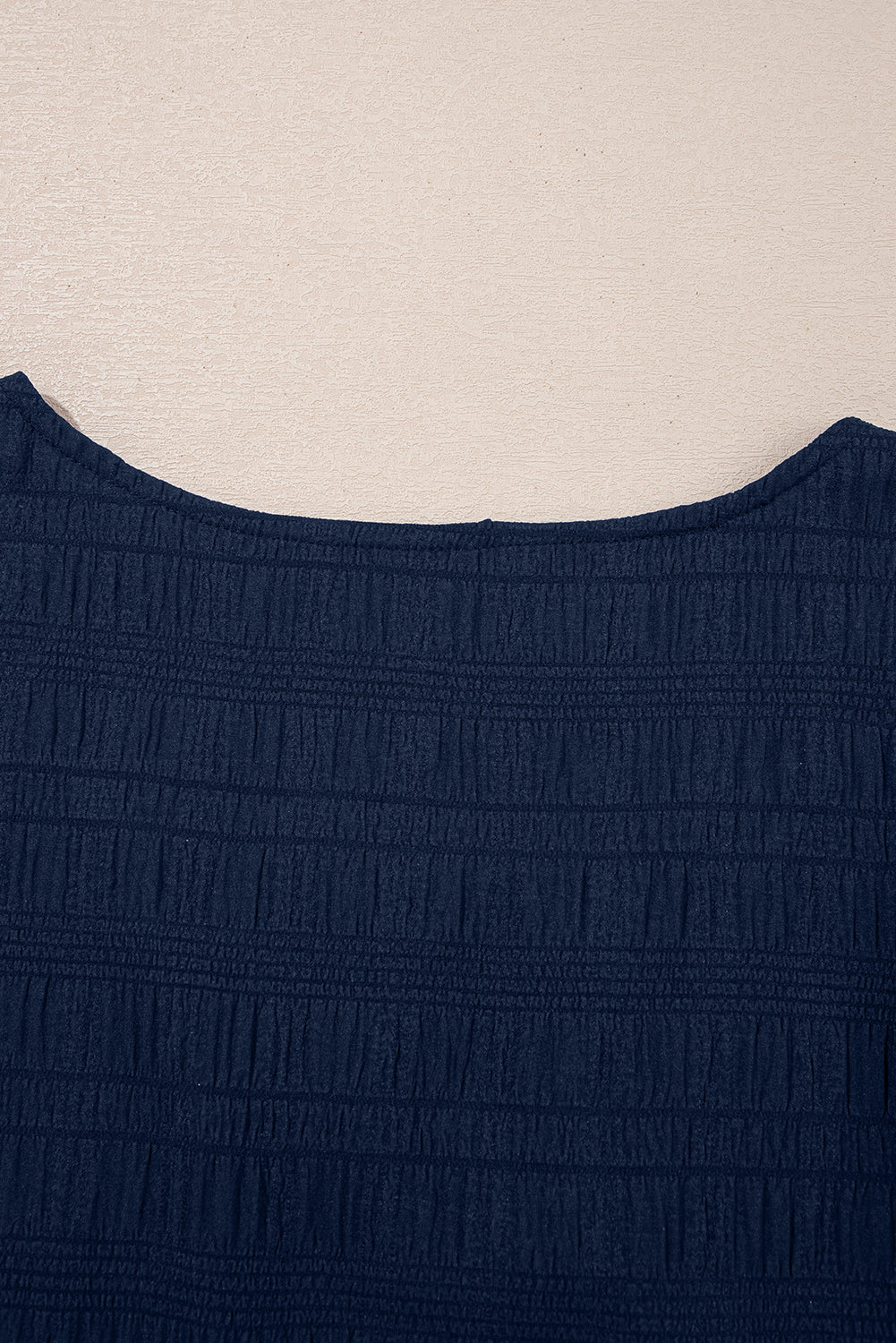Dirty Blue Ruffle Top and Shirred High Waist Shorts Set